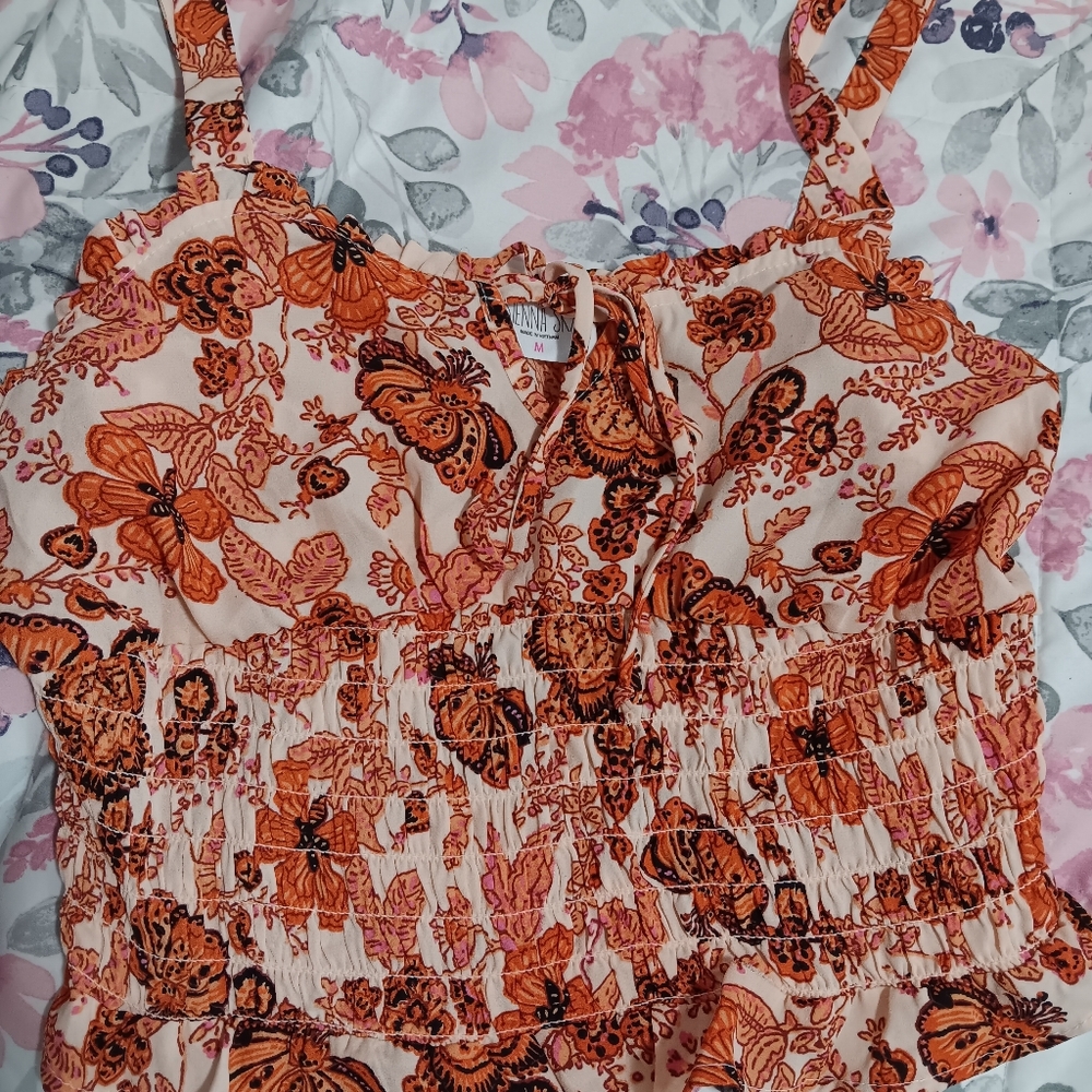 Sienna Sky Orange Floral Camisolesize Medium